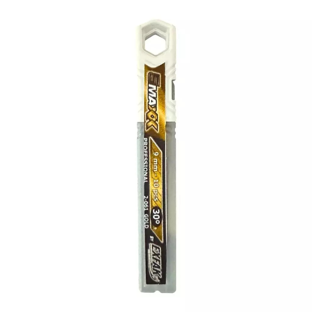 LÃMINA ESTILETE 9MM 30° GOLD C/ 10